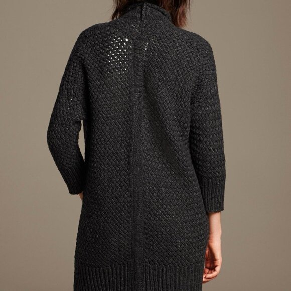 Banana Republic Textured Cocoon Long Wool Blend Cardigan Grey Small - Picture 2 of 13